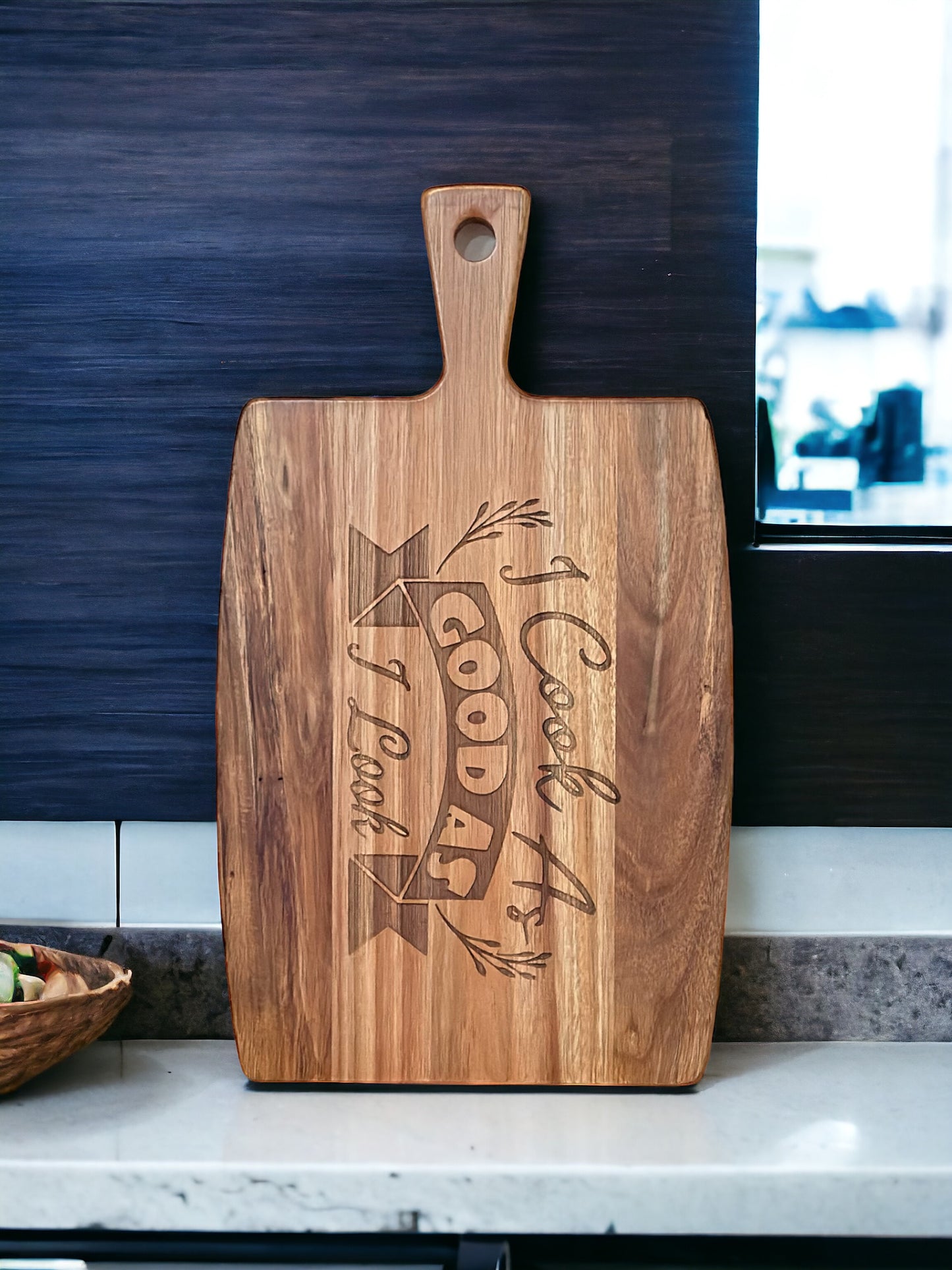 Engraved Kitchen Cutting Board - I Cook As Good As I Look