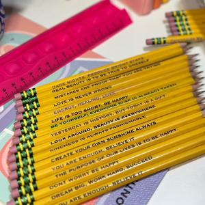 10 Motivational Engraved Pencils