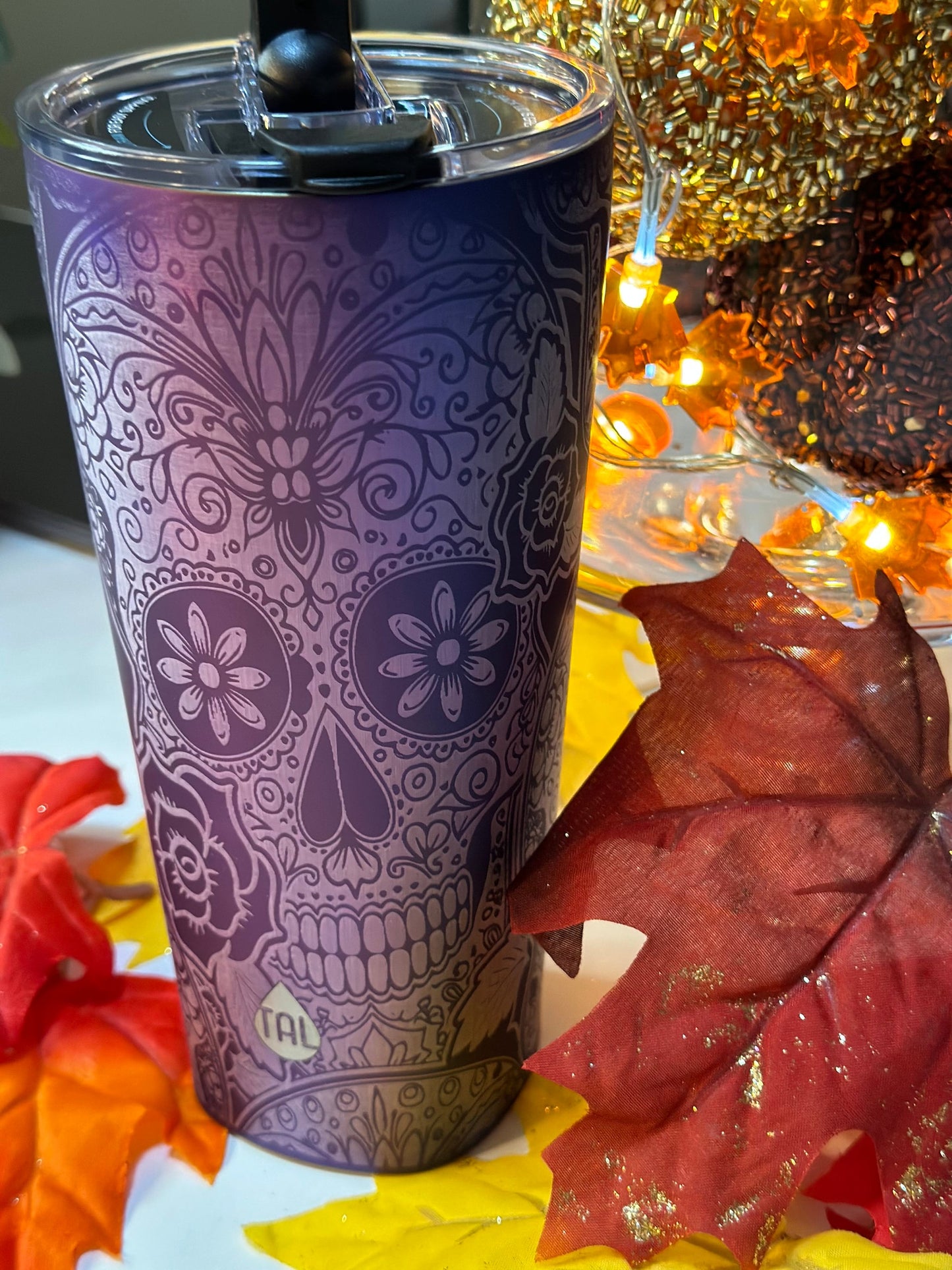 Sugar, Spice & All Things Skull Tumbler Full Wrap Laser Engraving Files - SVG - AI - Lightburn - DXF