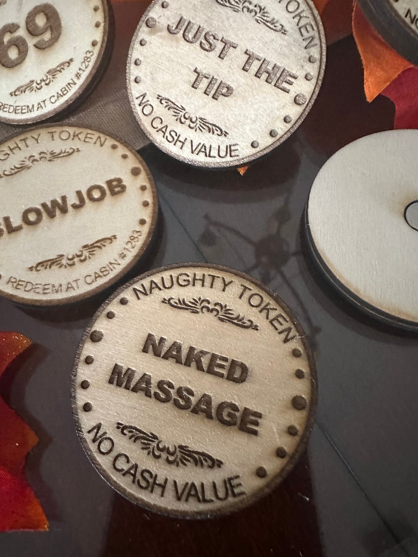 Passion Play: Naughty Activity Token & Bag Set 20 Tokens and Gift Adult Bedroom Valentine Christmas Anniversary Gift for Her or Him Sex Gift