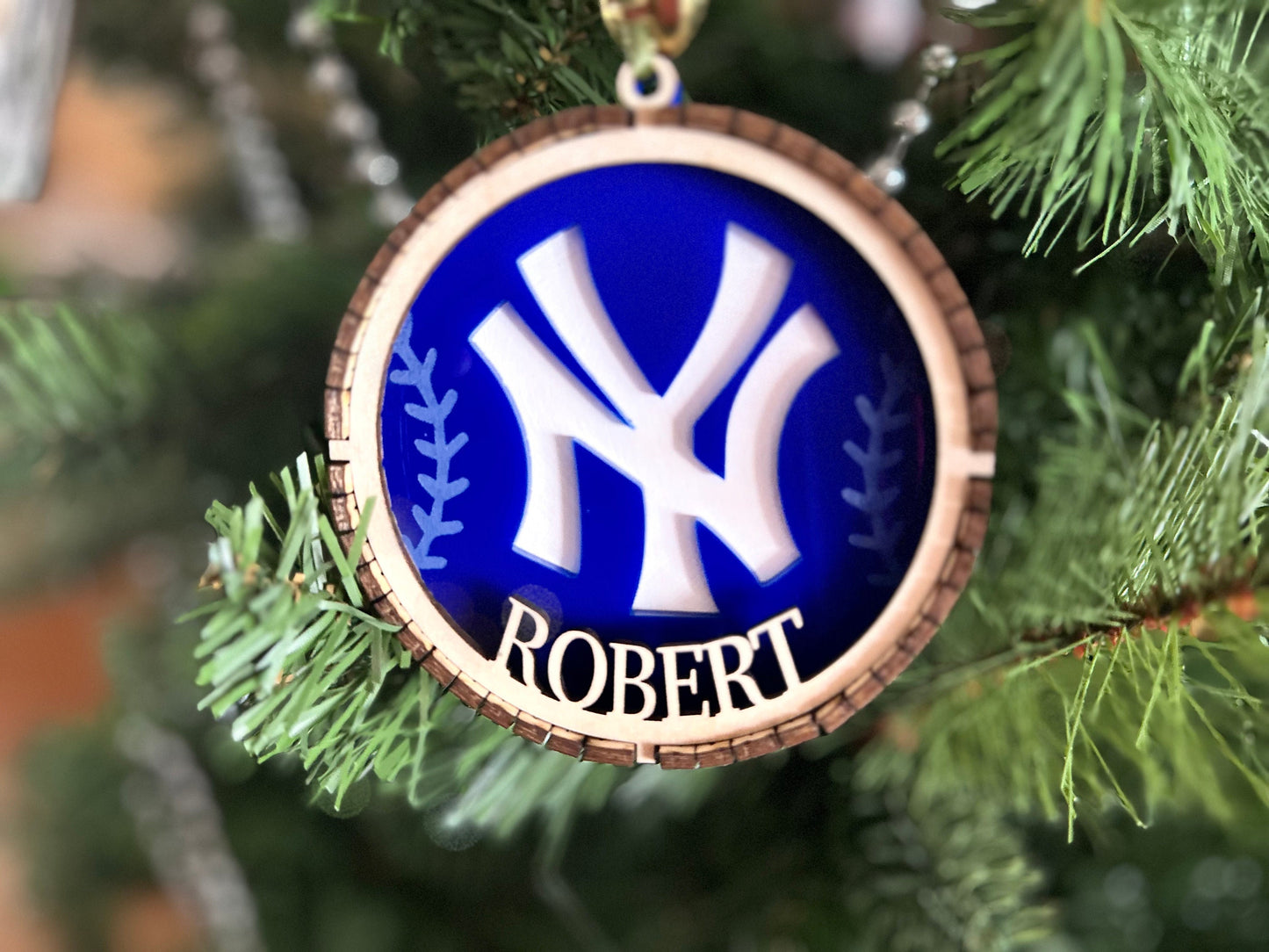 Personalized NY Sports Team Multilayer Ornament Digital Laser Cut Files - Glowforge Tested