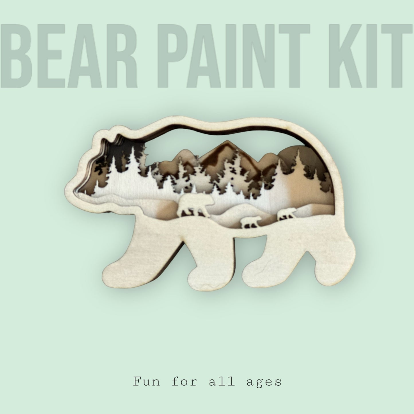 Bear Multilayer Painting Kit Laser cut files, Fully Tested on Glowforge, Tool and Aeon Nova Lasers