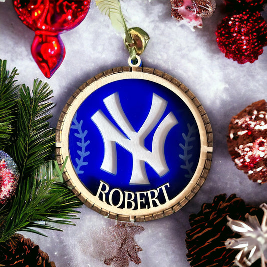 Personalized NY Sports Team Multilayer Ornament Digital Laser Cut Files - Glowforge Tested